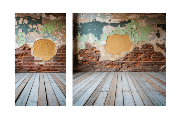 Download Vintage Grunge Brick Wall Wood Floor - Floor Collection