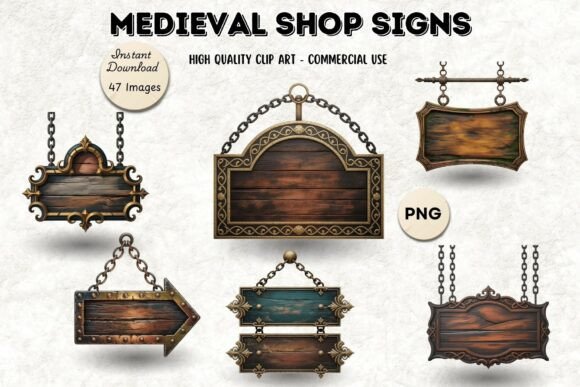 Download Medieval Shop Signs PNG Illustrations - Illustrations Collection