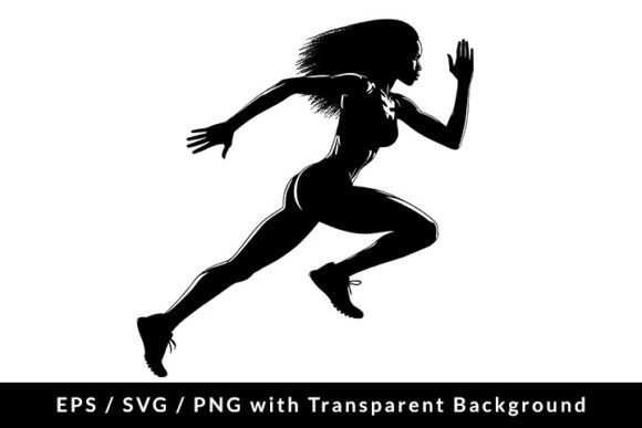 Download Afro Woman Athlete Running Silhouette - Athlete Collection