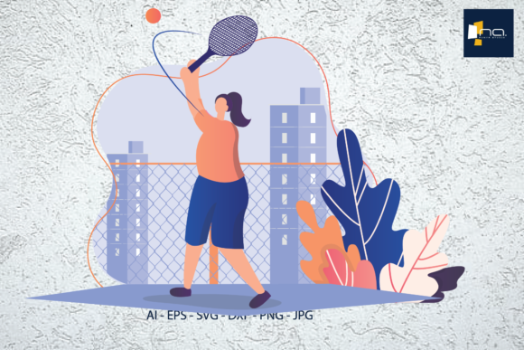 Download Flat Illustration Tennis Athlete - Athlete Collection