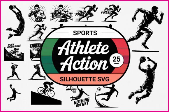 Download Athlete Action Silhouette SVG Bundle - Athlete Collection